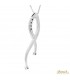 Ciondolo Fantasia in oro bianco 18kt con diamanti 0,10ct. incluso di collana in oro 18kt