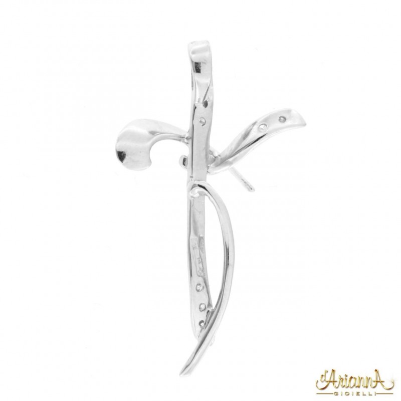 Croce in oro bianco 18kt con 0,04ct. di diamanti G VS2