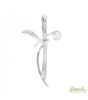 Croce in oro bianco 18kt con 0,04ct. di diamanti G VS2