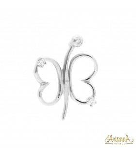 Farfalla in oro bianco 18kt con 0,07ct. di diamanti G VS2