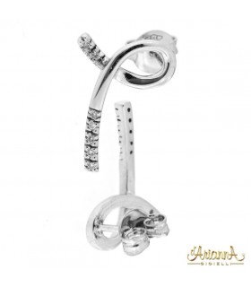 Orecchini Fantasia in oro bianco 18kt  e diamanti 0,08ct. G VS2