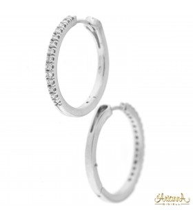 Orecchini cerchi in oro bianco 18kt e diamanti 0,40ct. G VS2