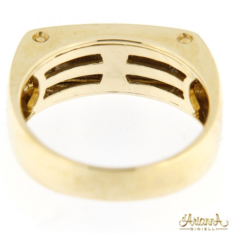 Anello Uomo in oro giallo e bianco 18kt