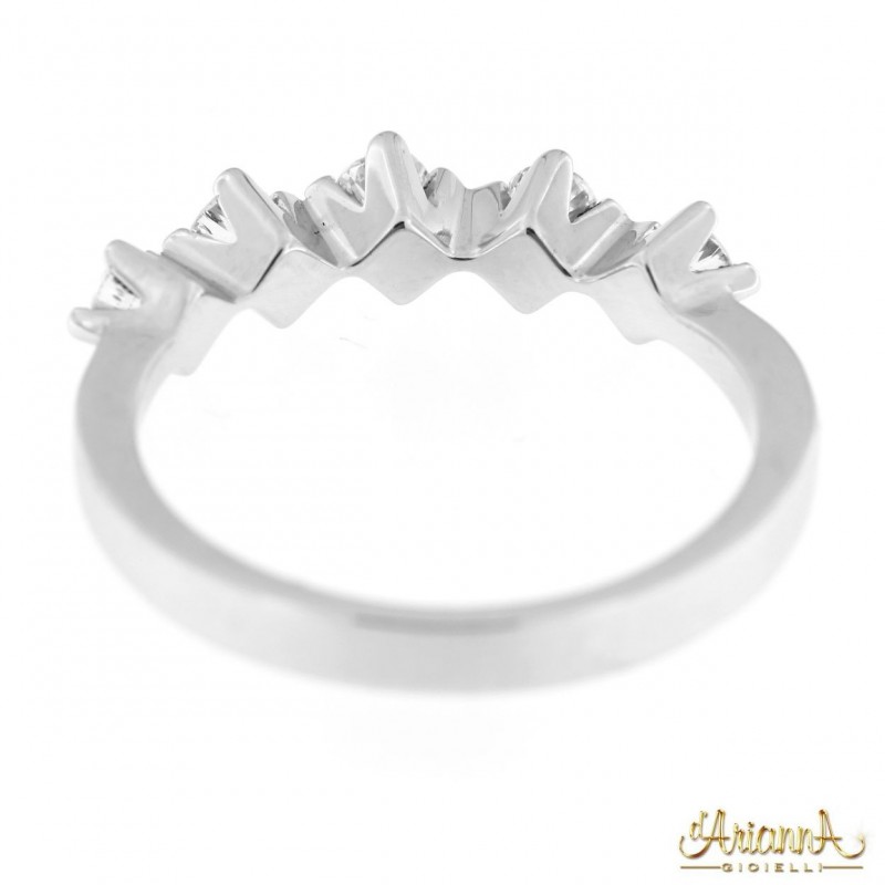 Anello Fedina in oro bianco 18kt con diamanti 0,41ct. G VS2