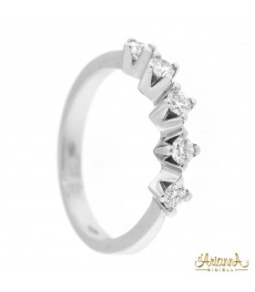 Anello Fedina in oro bianco 18kt con diamanti 0,41ct. G VS2