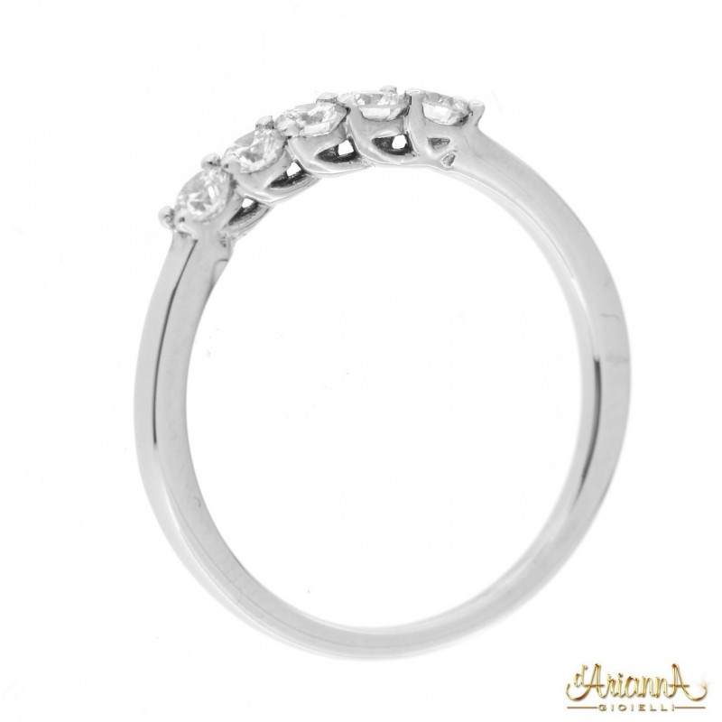 Anello Fedina in oro bianco 18kt e diamanti