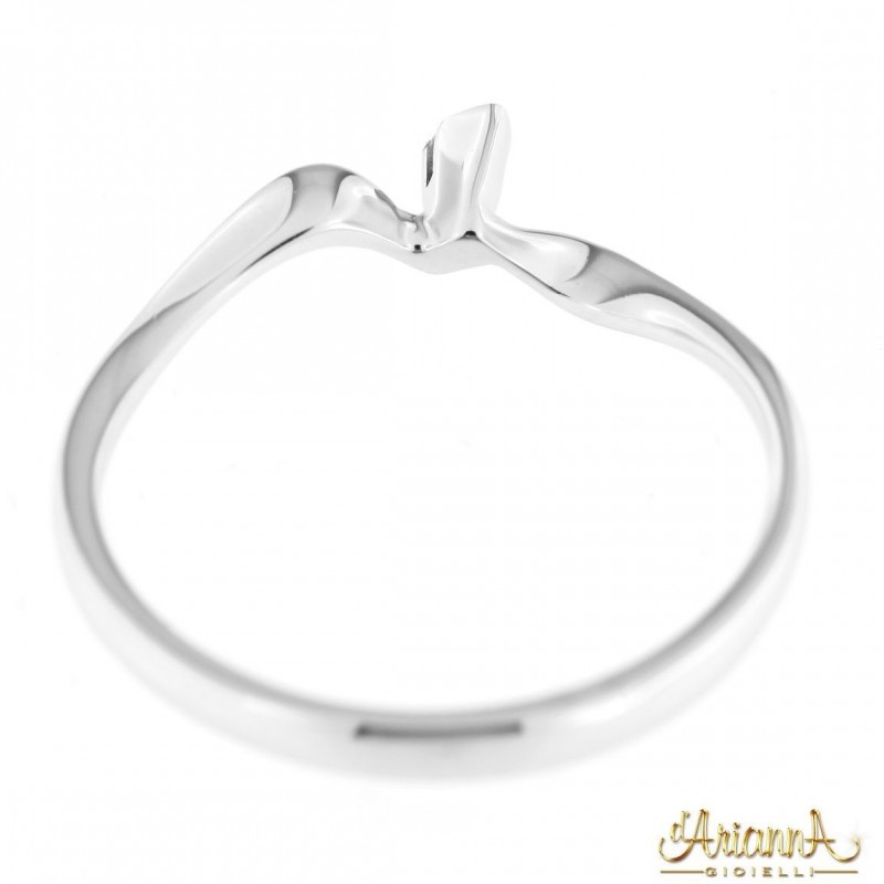 Anello di Fidanzamento in oro bianco 18kt con diamante 0,03 colore G purezza VS2