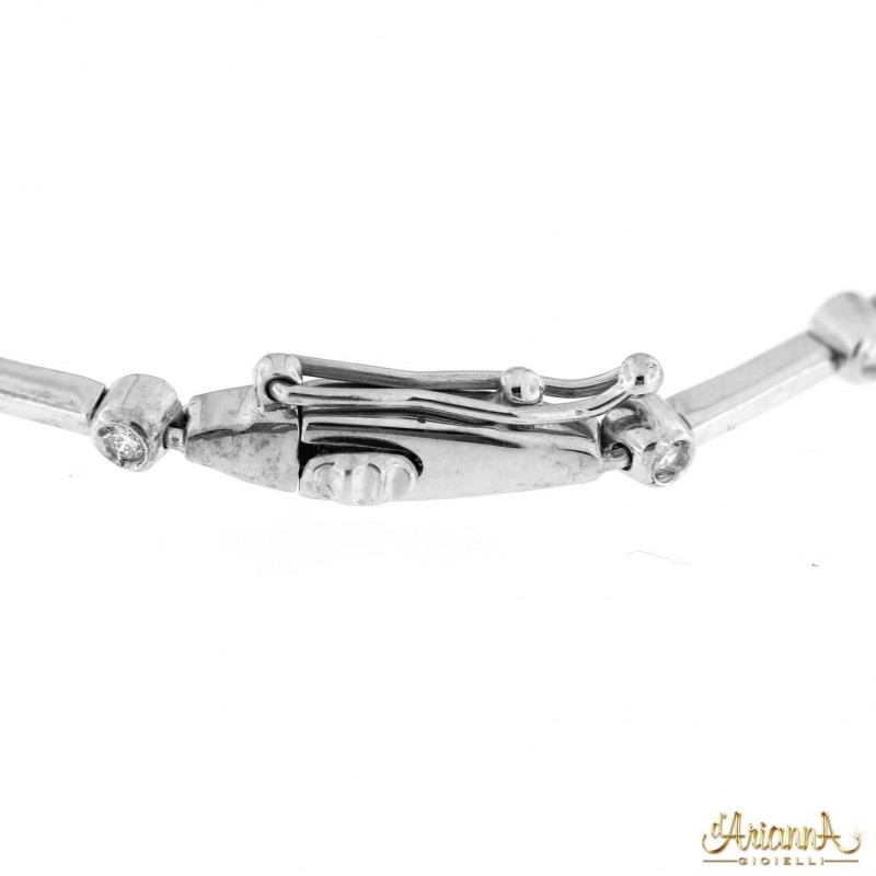 Bracciale tennis in oro bianco 18kt con Diamanti 0,23ct colore G purezza VS2