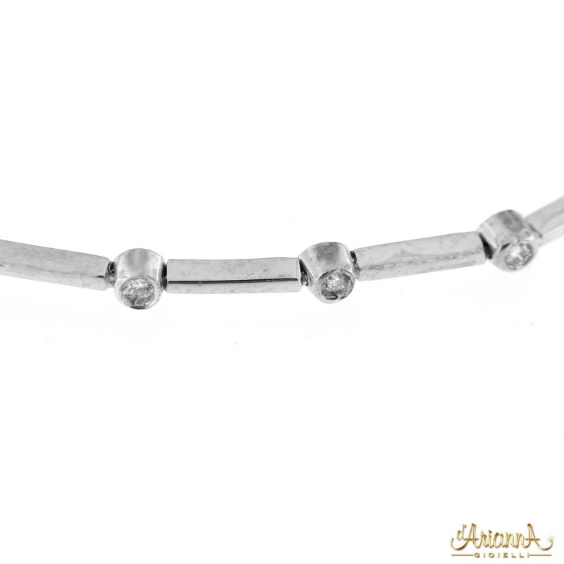 Bracciale tennis in oro bianco 18kt con Diamanti 0,23ct colore G purezza VS2