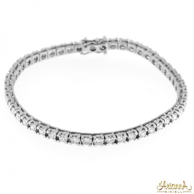 Bracciale tennis in oro 18kt con Diamanti 4,62ct. colore G purezza VS2
