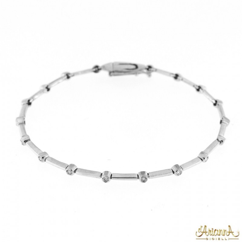 Bracciale tennis in oro bianco 18kt con Diamanti 0,23ct colore G purezza VS2