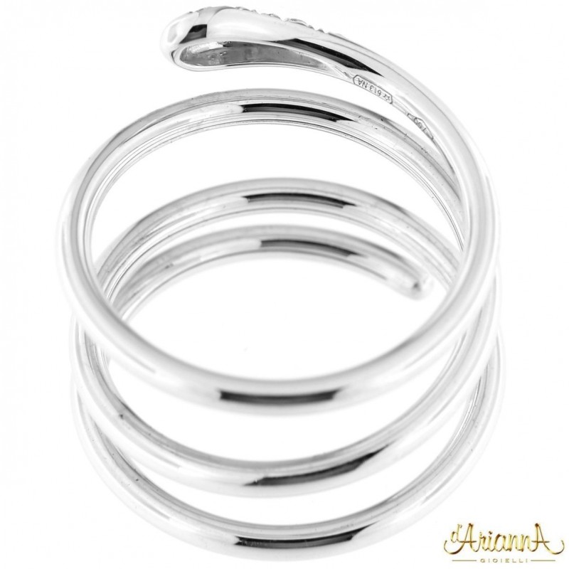 Anello Serpente in oro bianco 18kt e diamanti 0,05ct. G VS2