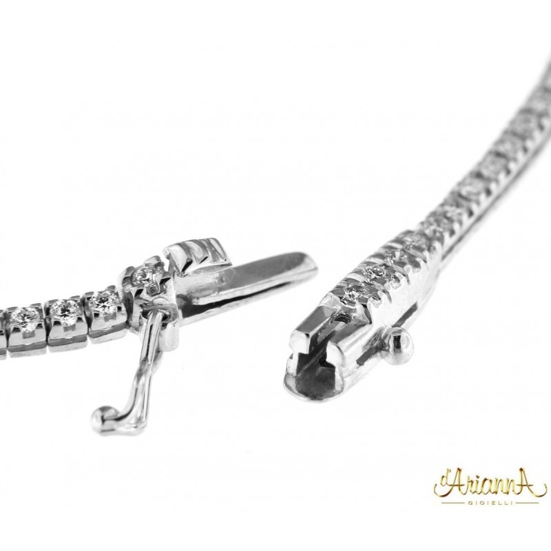 Bracciale Tennis in oro bianco 18kt con Diamanti 0,91ct. colore G purezza VS2