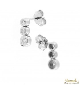 Orecchini trilogy in oro bianco 18kt e diamanti 0,24ct. G VS2