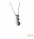 Ciondolo Trilogy in oro bianco 18kt con diamanti 0,12ct. incluso di catena in oro 18kt