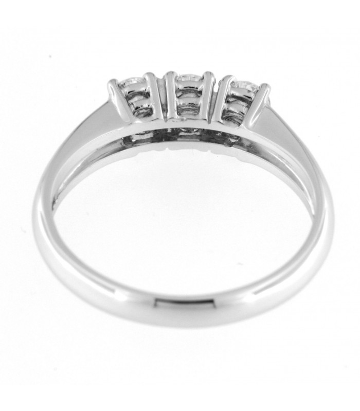 Anello Trilogy in oro bianco 18kt con diamanti 0,39ct. colore F purezza VS2