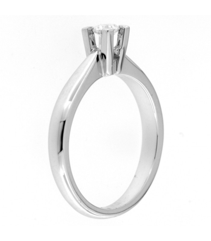 Anello Di Fidanzamento in oro bianco 18kt con diamante 0.18ct. colore G purezza VS2