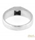 Anello solitario Uomo in oro bianco 18kt e diamante 0,13ct.