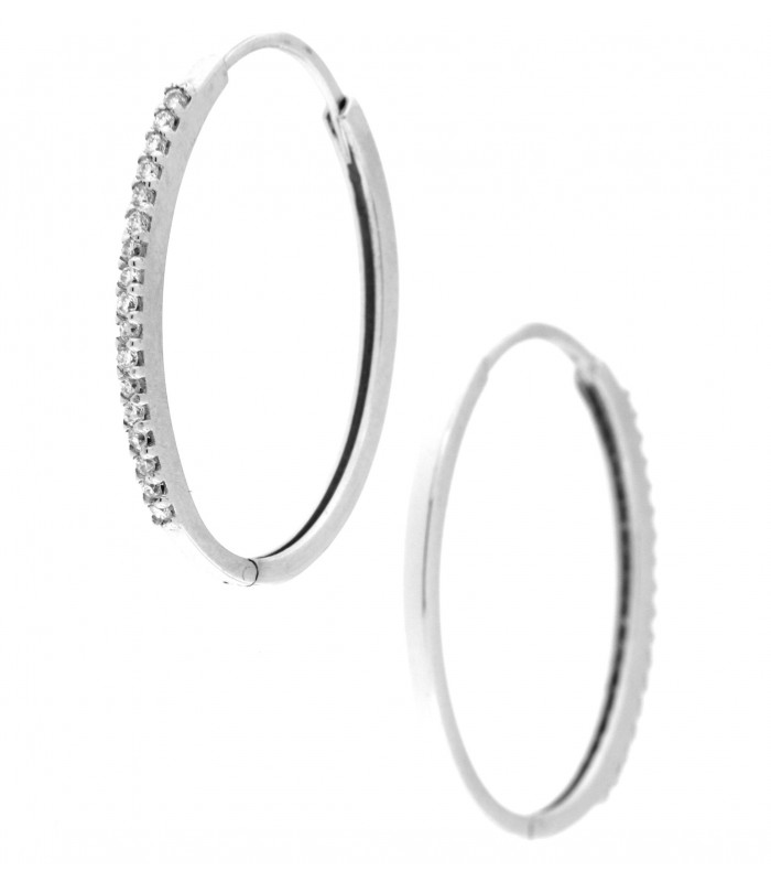 Orecchini Ovali in oro bianco 18kt e diamanti 0,30 ct. G VS2
