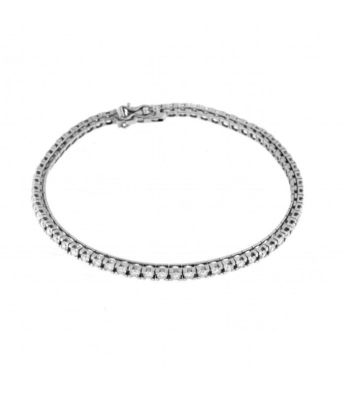 Bracciale Tennis in oro bianco 18kt con Diamanti 2,49ct. colore F purezza VS2