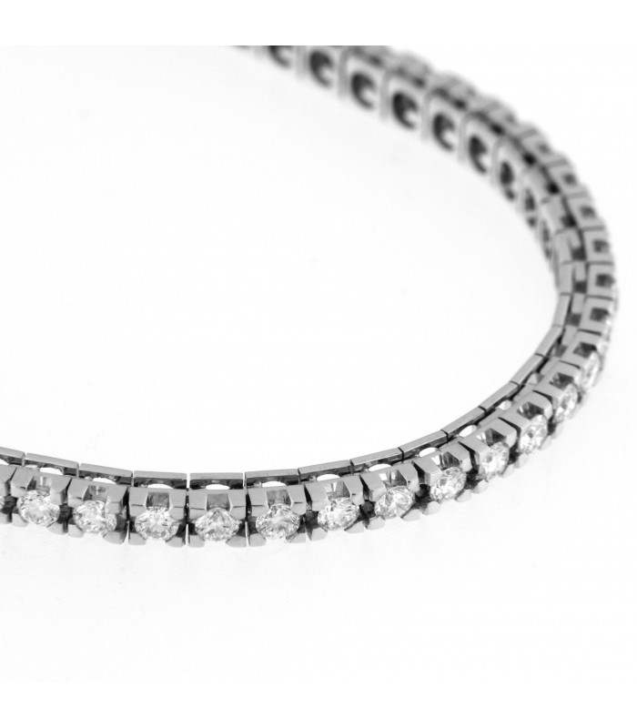 Bracciale Tennis in oro bianco 18kt con Diamanti 2,49ct. colore F purezza VS2