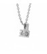 Collana puntoluce in oro bianco 18kt e diamante 0,15ct. colore F purezza VS2