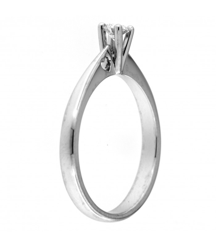 Anello Di Fidanzamento in oro bianco 18kt con diamante 0,14ct. colore F purezza VS2
