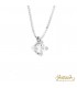 collana con puntoluce in oro bianco 18kt e diamante 0,15ct. colore F purezza VS2