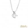 Collana con puntoluce in oro bianco 18kt e diamante 0,25ct. colore F purezza VS2