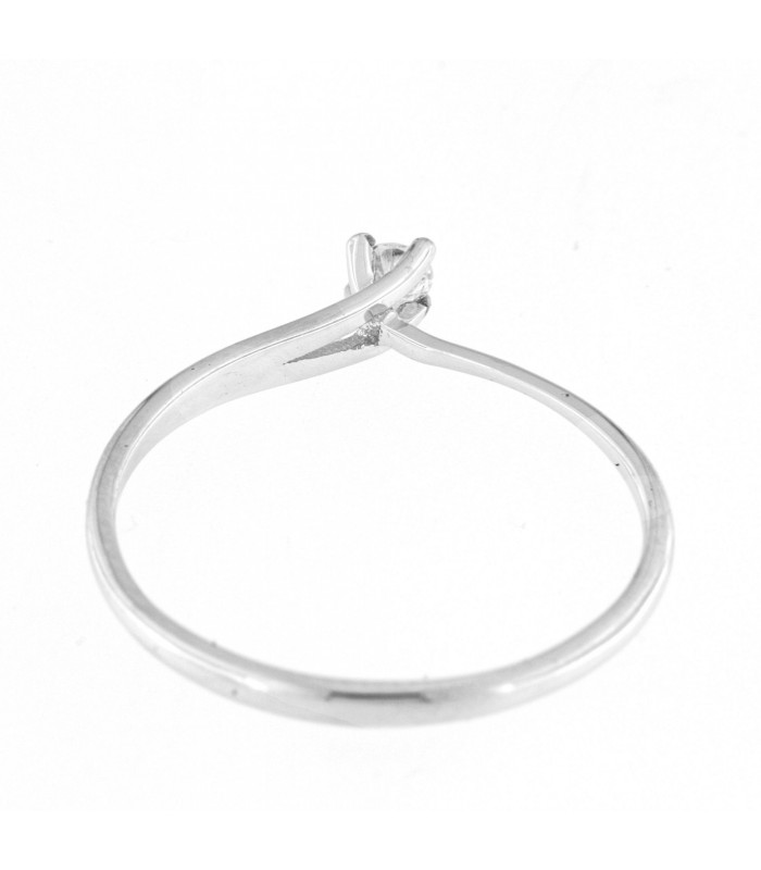 Solitario in oro bianco 18kt con diamante 0.07ct colore F purezza VS2