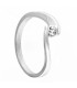 Anello Solitario in oro bianco 18kt con diamante 0,15ct colore F purezza VS2