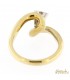 Solitario in oro giallo e bianco 18kt con diamante 0,22 ct colore G purezza VS2