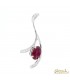 Ciondolo in oro bianco 18kt con Rubino 0,89ct. e diamanti