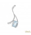 Ciondolo in oro bianco 18kt con Acquamarina 0,85ct. e diamanti