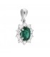 Ciondolo in oro bianco 18kt con Smeraldo 0.89ct. e diamanti
