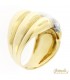 Anello Fascione in oro giallo 18kt con diamanti su oro bianco 18kt