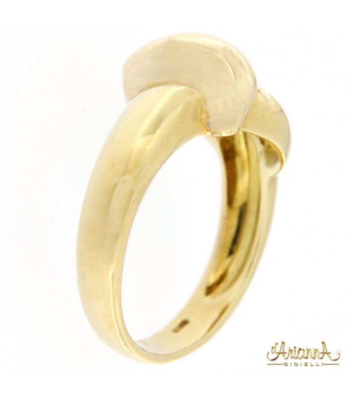 Anello Fantasia in oro giallo e rosa 18kt con diamanti su oro bianco 18kt