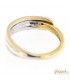 Anello fedina in oro giallo rosa e bianco 18kt con diamanti