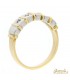 Anello fedina in oro giallo e bianco 18 kt e diamanti