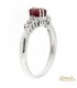 Anello in oro bianco 18kt con Rubino ovale 0.99ct. e diamanti 0.08ct.