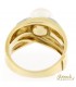 Anello bicolore con Perla di mare 8-8.5 in oro 18kt giallo e bianco con diamanti 0.06ct.