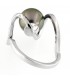 Anello in oro bianco 18kt con perla Tahiti 10-10.5 e diamanti 0,11ct  G VS2