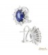 Orecchini in oro bianco 18kt con Zaffiri 2.93ct. e diamanti 1,32ct.  F VS2