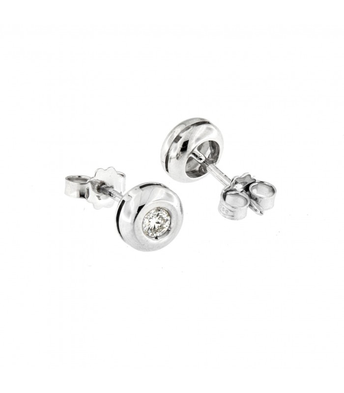 Orecchini Punto Luce in oro bianco 18kt con diamanti 0,21ct. colore F purezza VS2