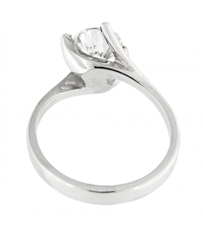 Anello Solitario in oro bianco 18kt con diamante di laboratorio 1,50ct. colore D purezza VS1