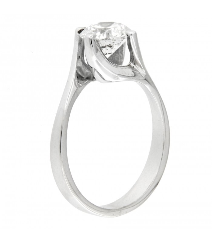 Anello Solitario in oro bianco 18kt con diamante di laboratorio 1,50ct. colore D purezza VS1
