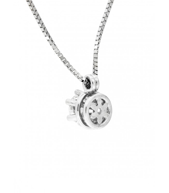 Collana Puntoluce in oro bianco 18kt con diamante 0,45ct. colore E purezza VVS2