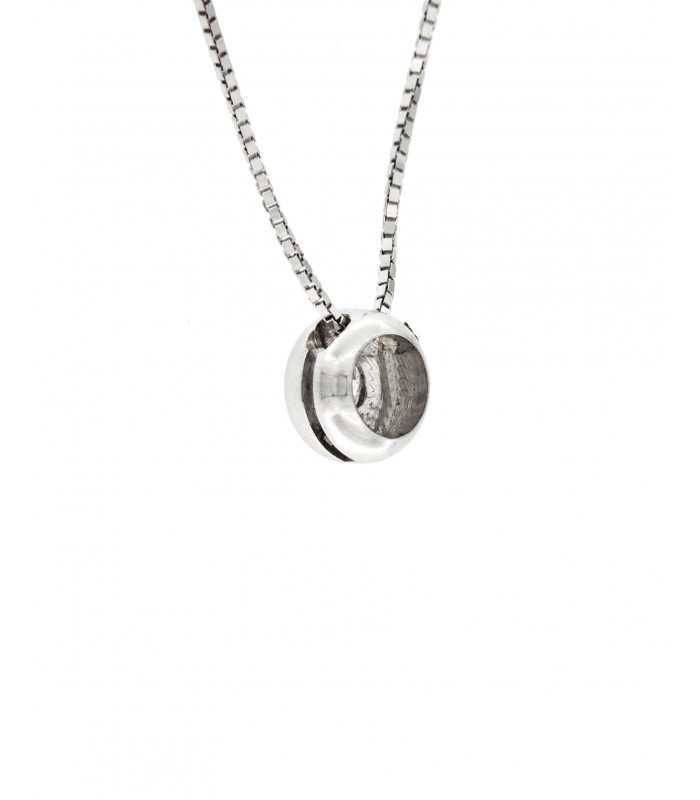 Collana Puntoluce in oro bianco 18kt e diamante 0,11ct. colore F purezza VS2