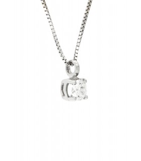 Collana Punto Luce in oro bianco 18kt con diamanti di LABORATORIO 0,34ct. colore D purezza VVS1