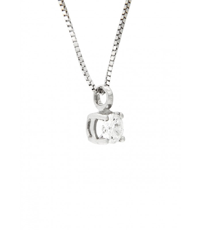 Collana Punto Luce in oro bianco 18kt con diamanti di LABORATORIO 0,34ct. colore D purezza VVS1